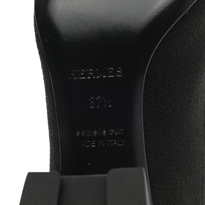 Hermes Knit Calfskin Volver Ankle Boots 37.5 Black 7 of 8