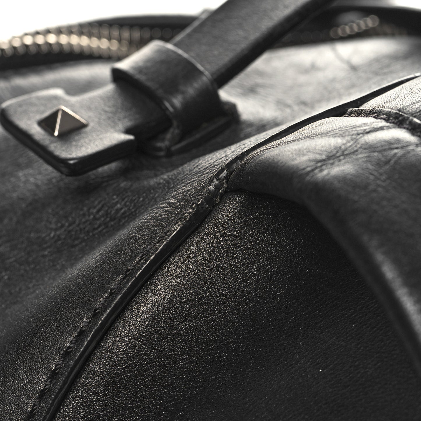 Calfskin Logo Backpack Black