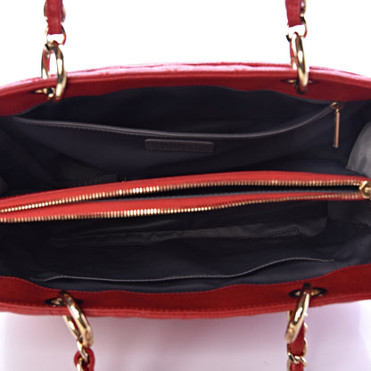 Chanel Caviar Quilted Grand Shopping Tote GST Red 5 of 17