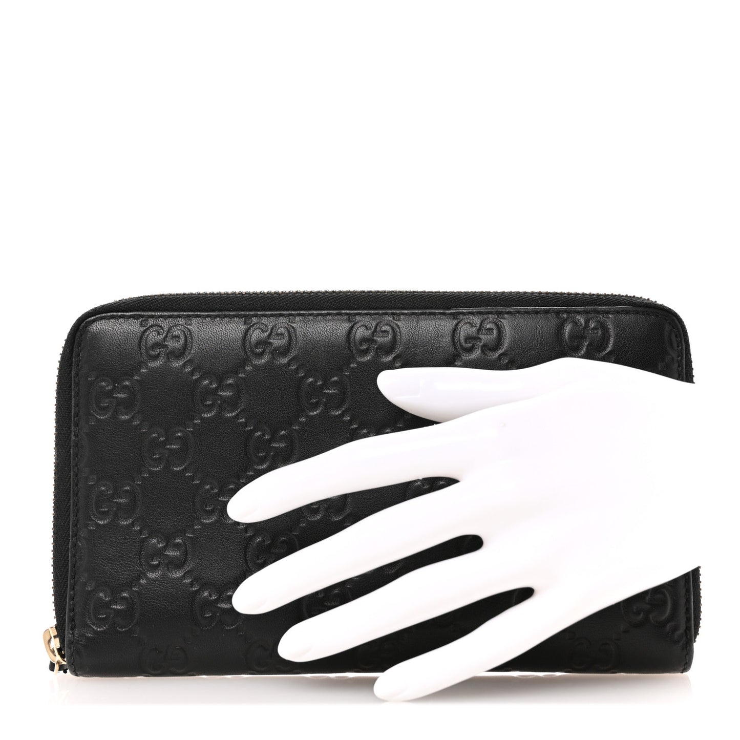 Guccissima Zip Around Travel Wallet Black
