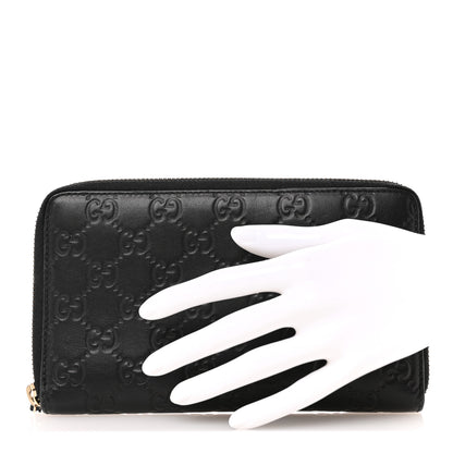 Gucci Guccissima Zip Around Travel Wallet Black 2 of 10