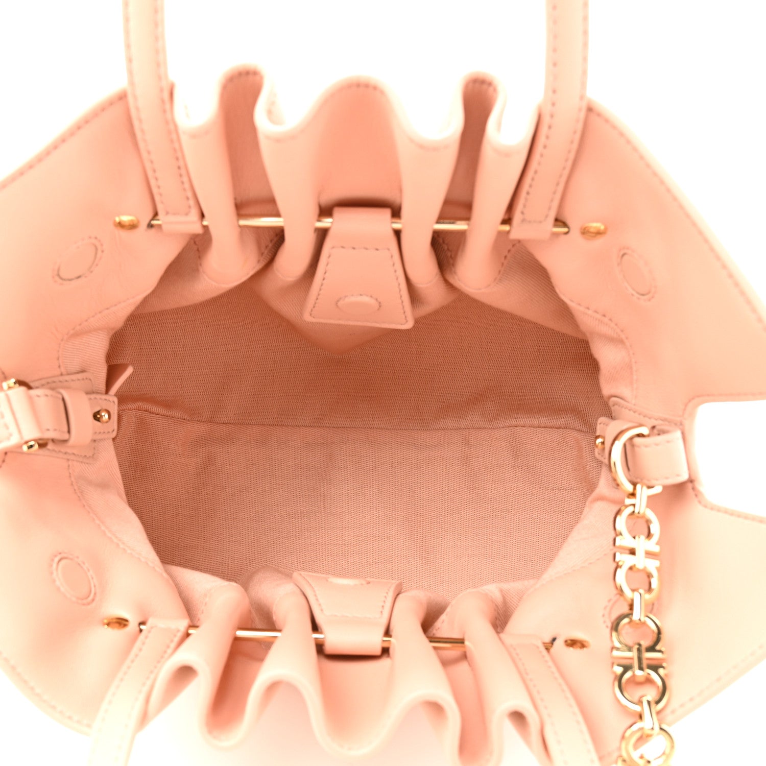 Salvatore Ferragamo Lambskin Small Dumpling Soft Bag Pink 5 of 9