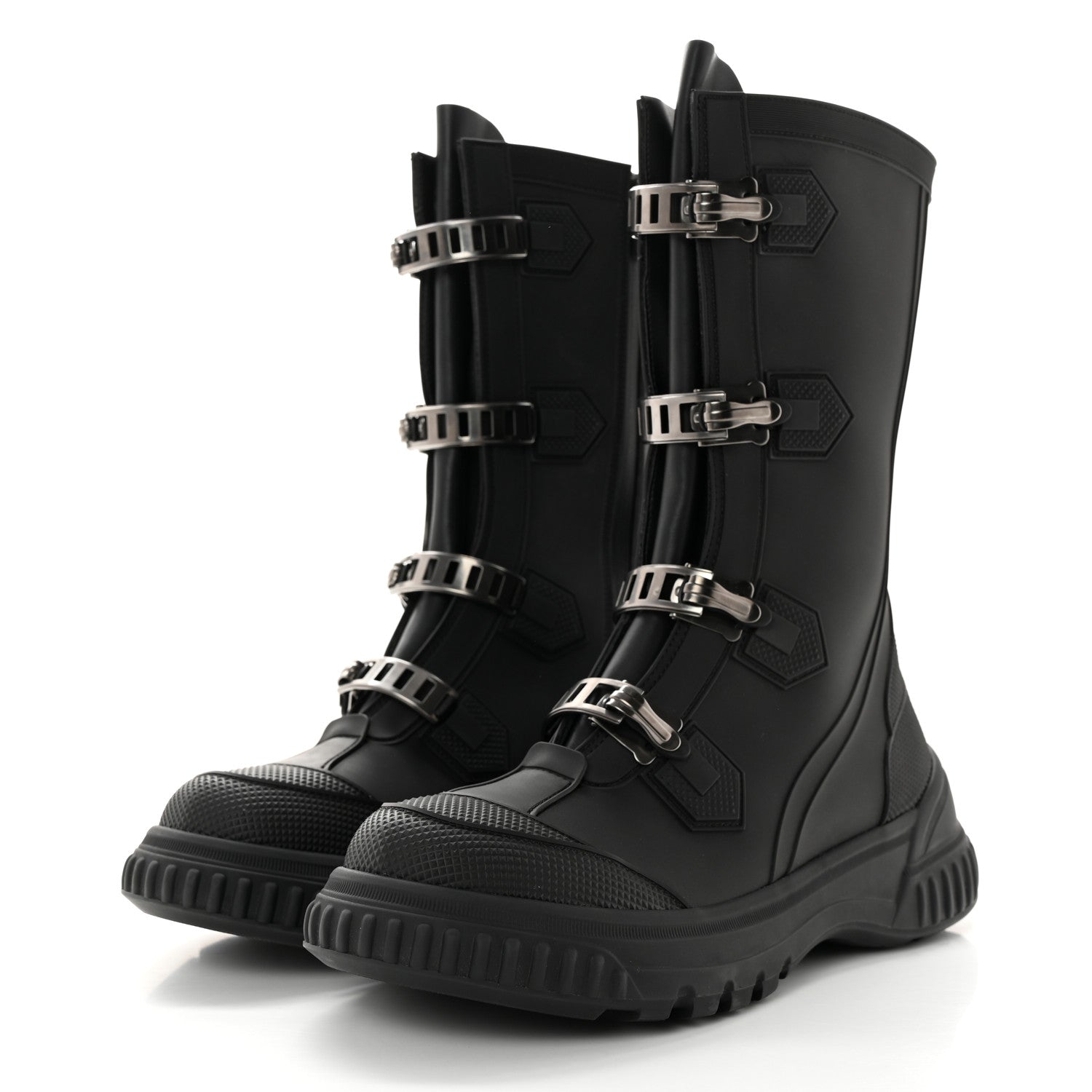 Christian Dior Neoprene Rubber Diorground Low Boots 38 Black 3 of 9