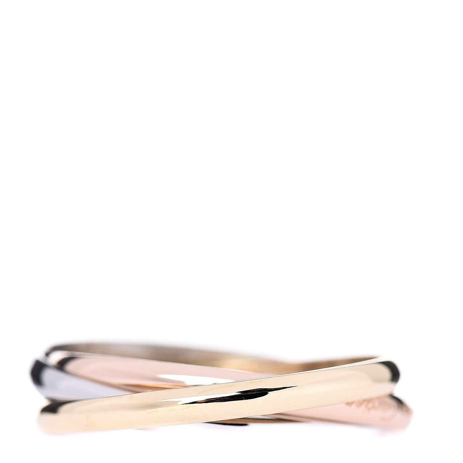 Cartier 18K Pink Yellow White Gold Extra Small Les Must De Trinity Ring 51 5.75 1 of 5