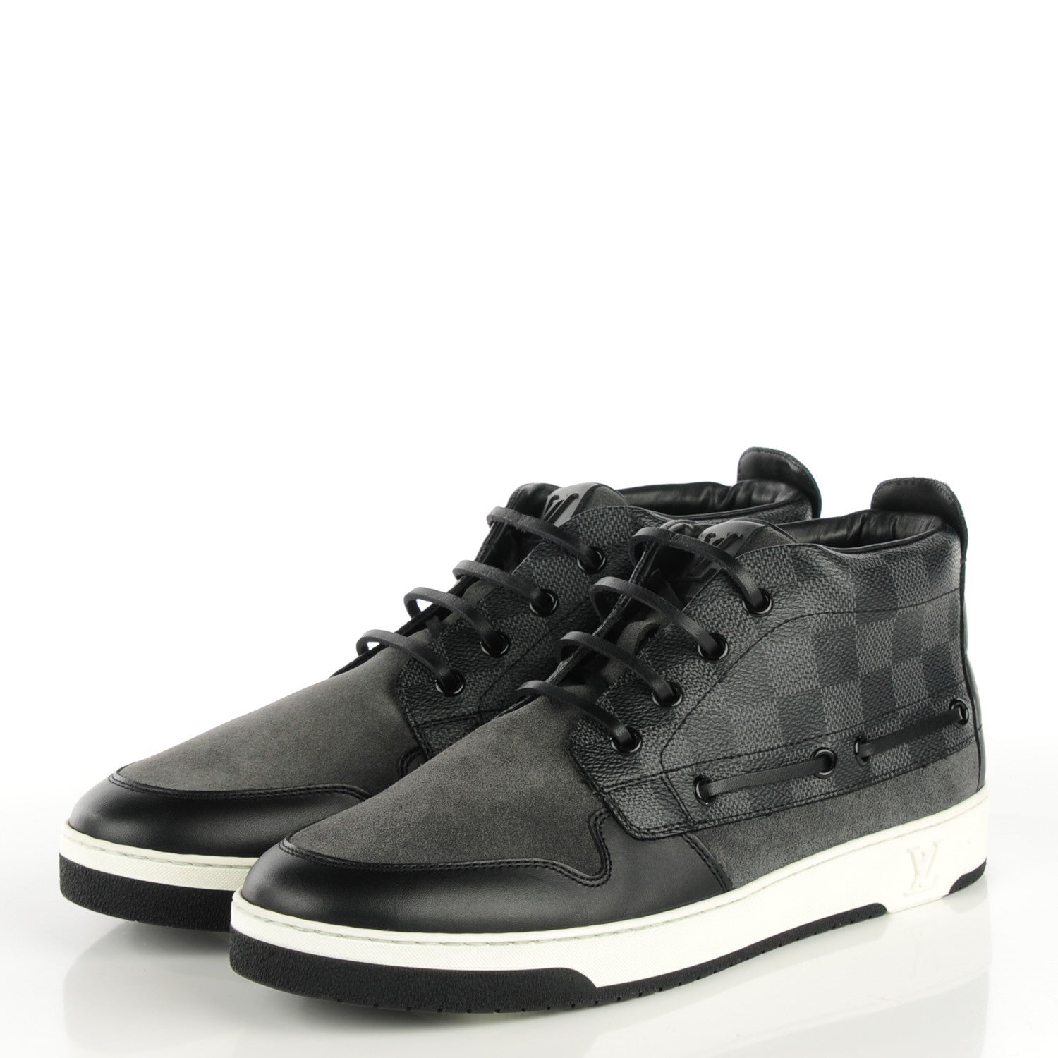 Louis Vuitton Calfskin Damier Graphite Propeller Sneaker Boots 6 3 of 5