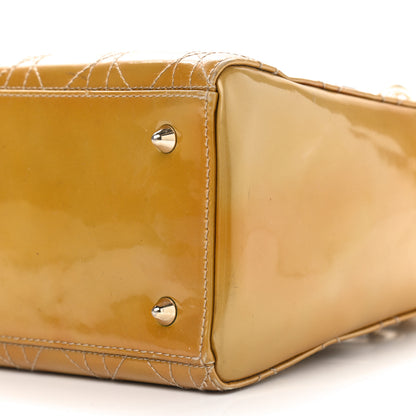 Christian Dior Patent Cannage Stitched Medium Lady Dior Dark Beige 13 of 23