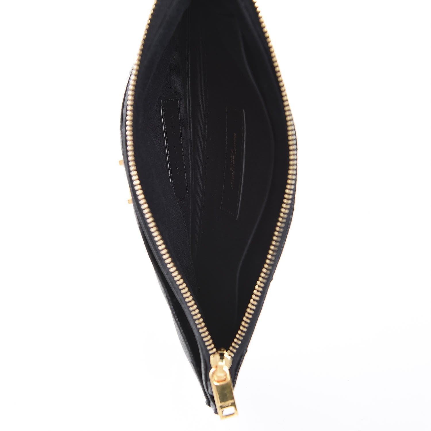 Saint Laurent Grain De Poudre Chevron Monogram Bill Pouch Black 5 of 8