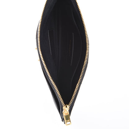 Saint Laurent Grain De Poudre Chevron Monogram Bill Pouch Black 5 of 8