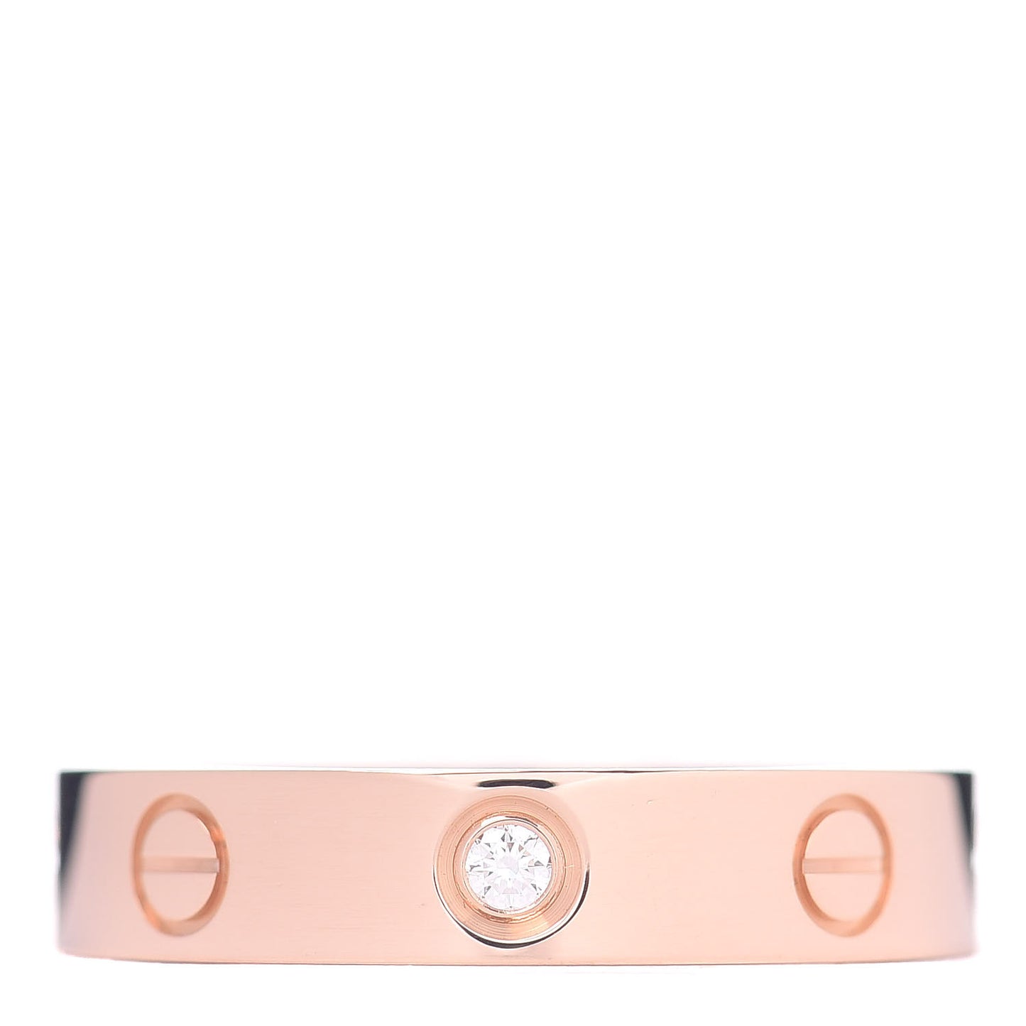 18K Pink Gold Diamond 4mm LOVE Wedding Band Ring 52 6