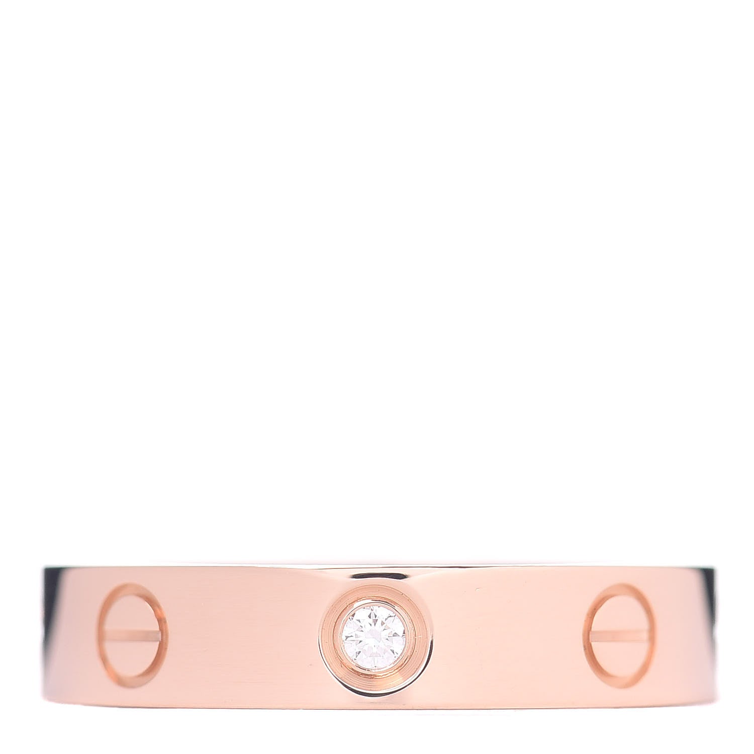 Cartier 18K Pink Gold Diamond 4mm LOVE Wedding Band Ring 52 6 1 of 5