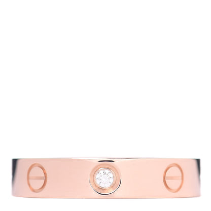 Cartier 18K Pink Gold Diamond 4mm LOVE Wedding Band Ring 52 6 1 of 5