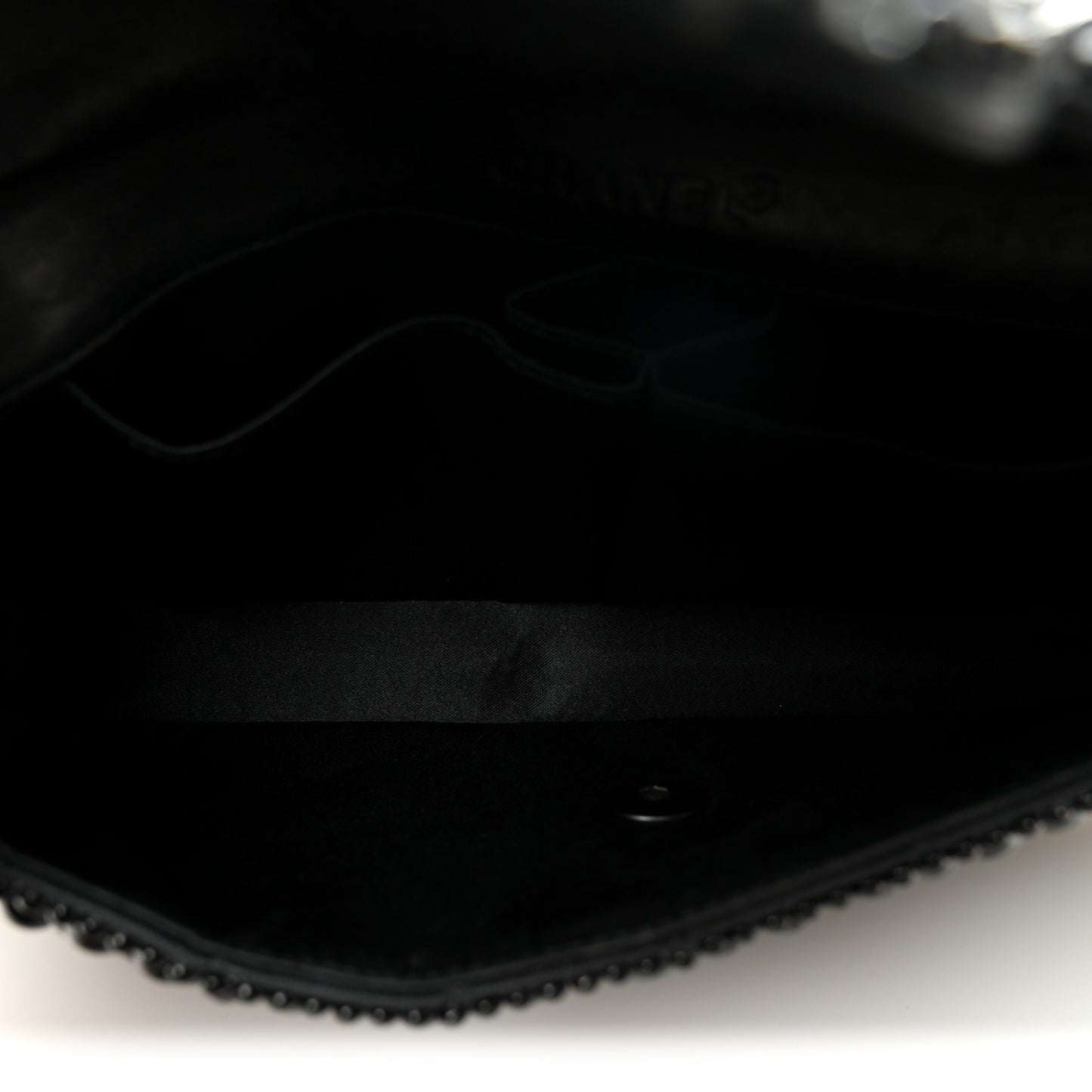 Pearl Beaded East West Flap Black So Black
