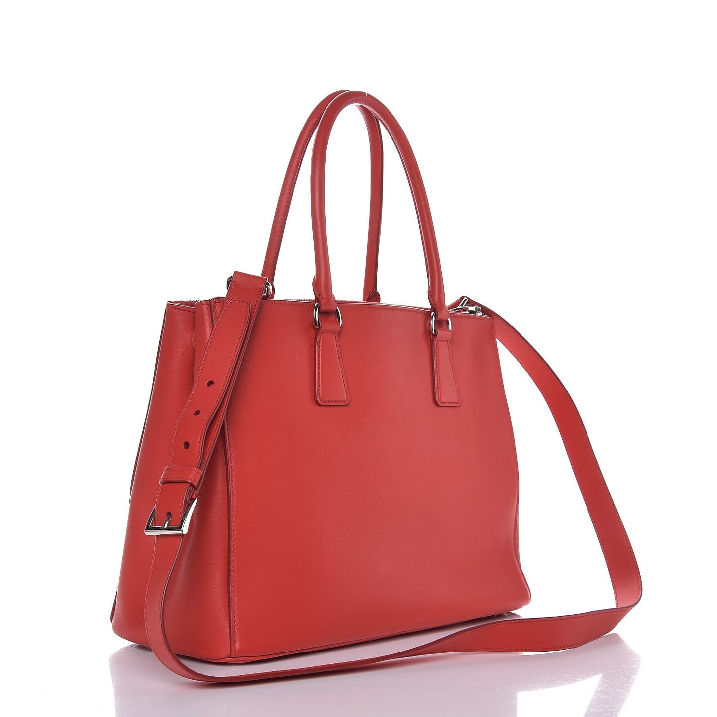 City Calf Medium Galleria Double Zip Tote Lacca