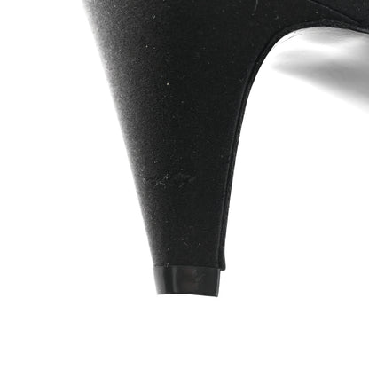 Chanel Satin Cap Toe CC Slingback Pumps 39.5 Black 9 of 9