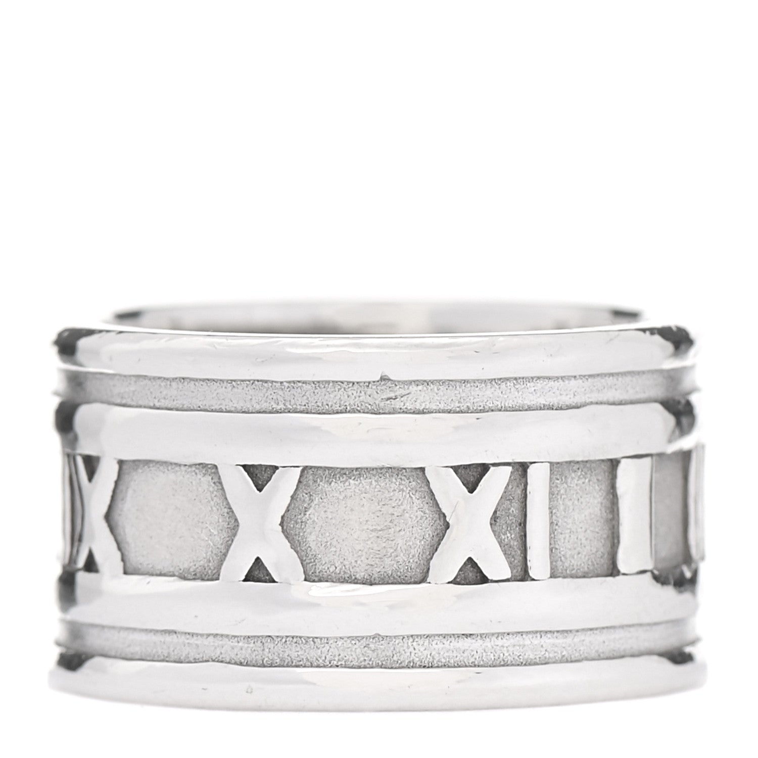 Tiffany Sterling Silver 12mm Atlas Band Ring 56 7.5 1 of 4