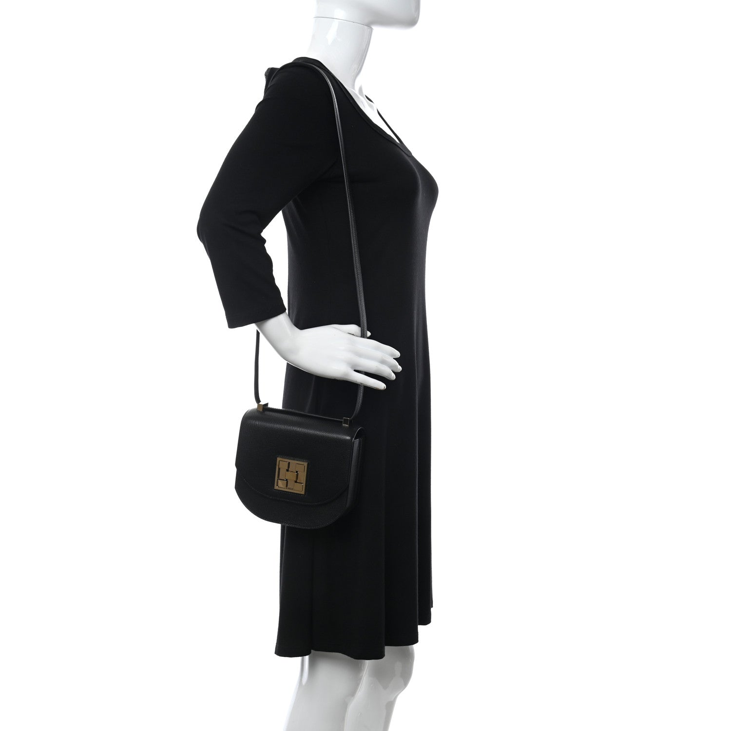 Hermes Chevre Mysore Mosaique Au 24-17 Black 2 of 11