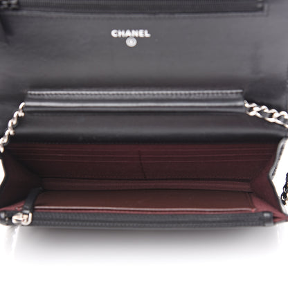 Chanel Lambskin Quilted Wallet On Chain WOC Black 4 of 12