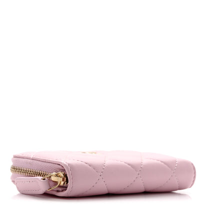Chanel Lambskin Quilted Zip Around Coin Purse Light Pink 4 of 10