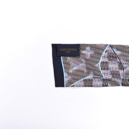 Louis Vuitton Silk Monogram Damier Pop Print Bandeau Blue 3 of 4