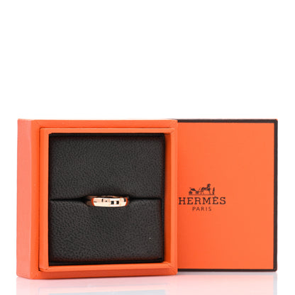 Hermes 18K Rose Gold Diamond Ever Herakles Wedding Band Ring 52 6 5 of 5
