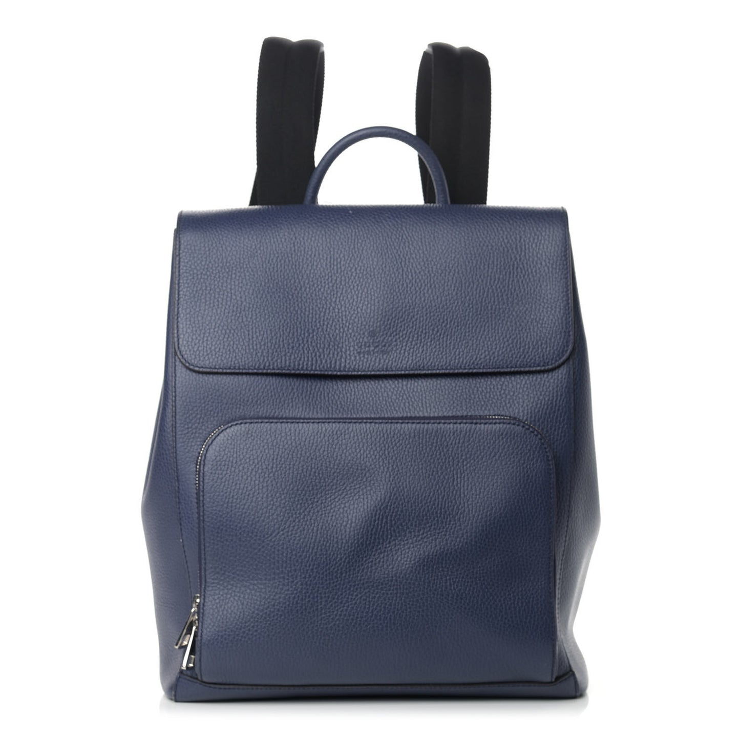 Pebbled Calfskin Chain Backpack Blue