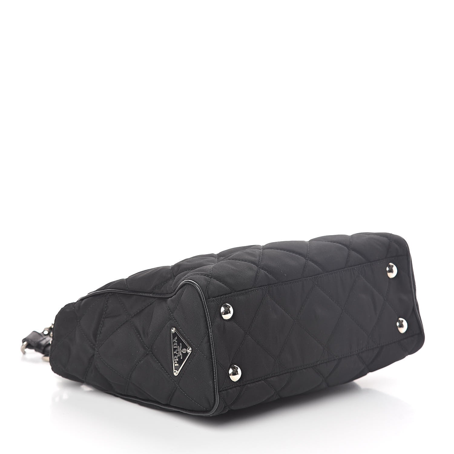 Prada Nylon Tessuto Impuntu Quilted Shoulder Bag Black 4 of 9