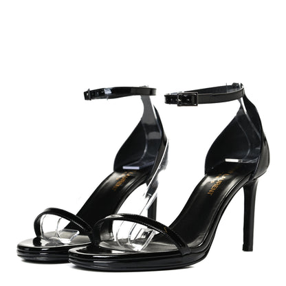 Saint Laurent Calfskin Jane 80 Ankle Strap Sandals 35.5 Black 3 of 11