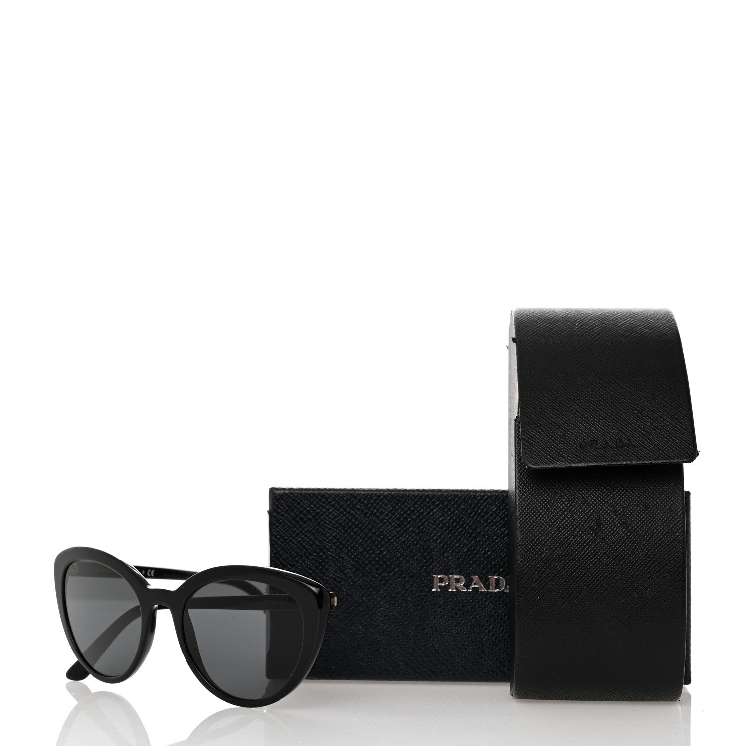 Prada Acetate Cat Eye Sunglasses SPR 02V Black 8 of 8