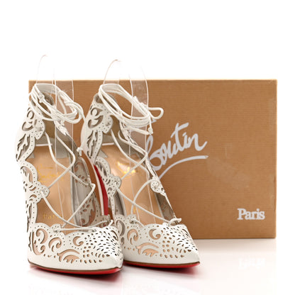 Christian Louboutin Calfskin PVC Impera 100 Pumps 40.5 White 8 of 8
