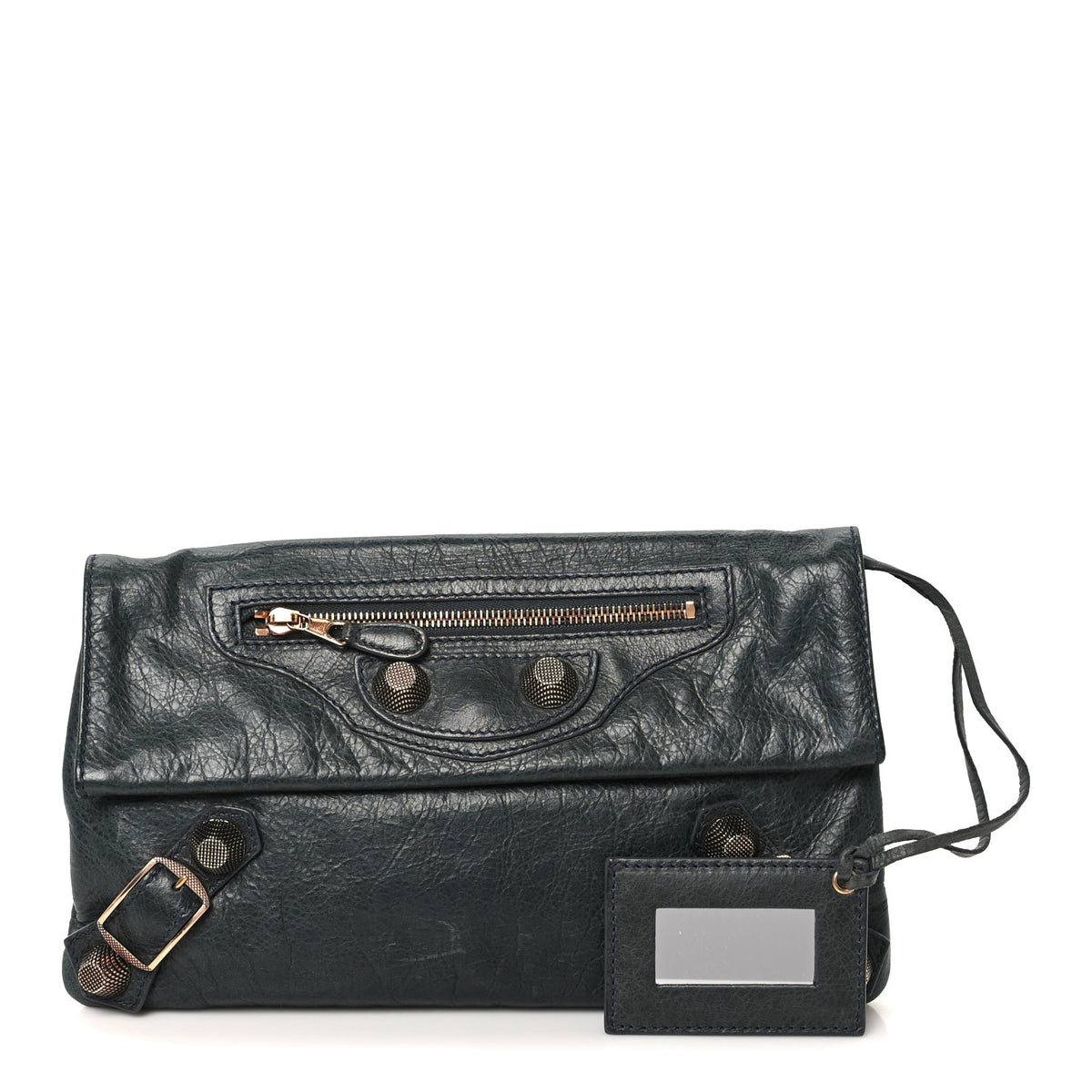 Balenciaga Agneau Giant 21 Rose Gold Hardware Envelope Clutch Anthracite 3 of 12