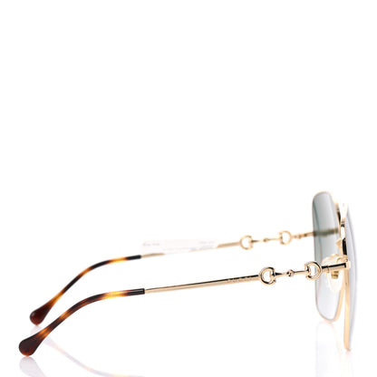 Gucci Metal Horsebit Square Frame Sunglasses GG0879S Gold 3 of 8