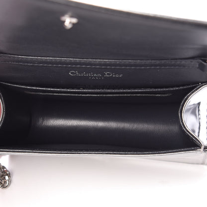 Christian Dior Metallic Patent Micro-Cannage Baby Diorama Flap Bag Silver 7 of 11