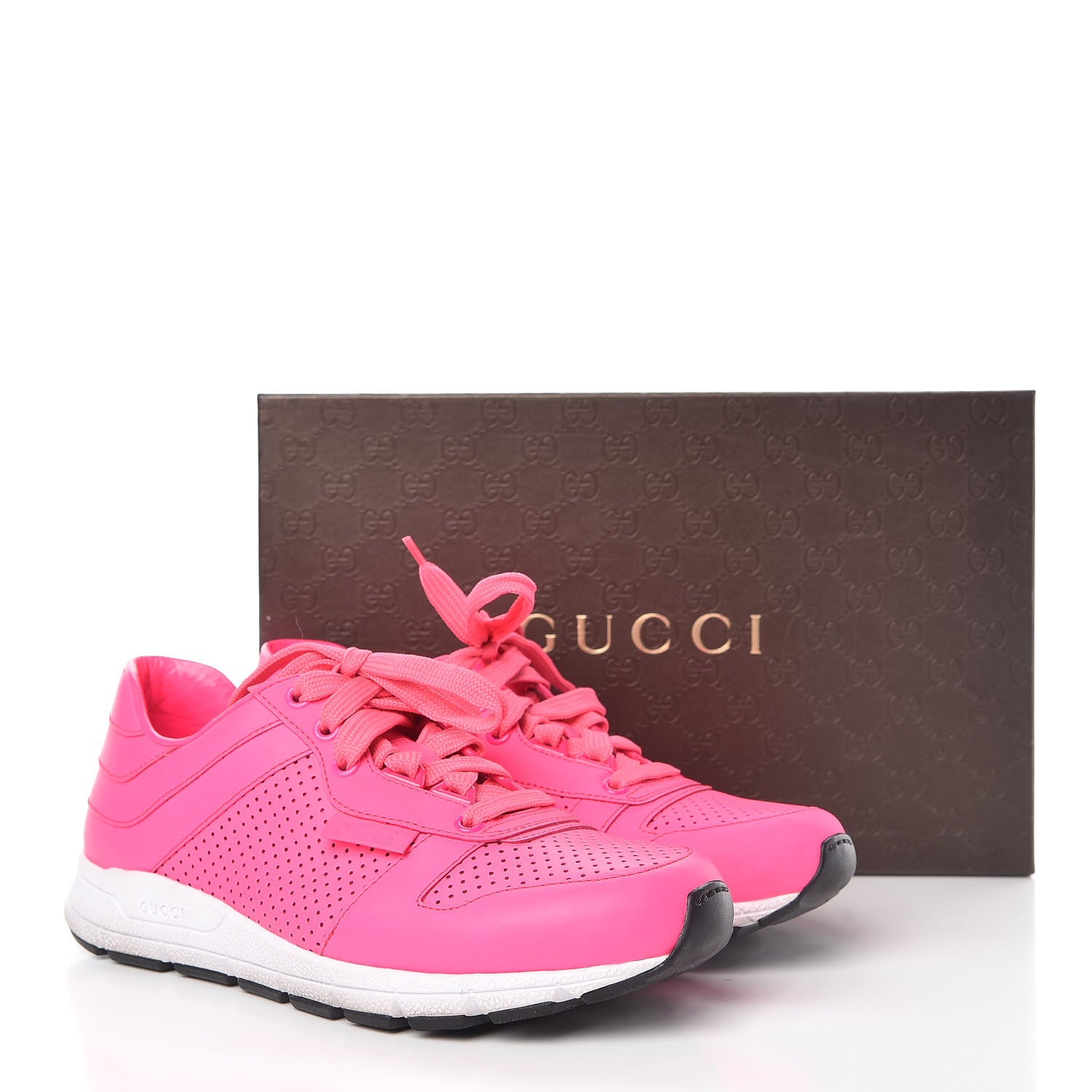 Gucci Calfskin Sneakers 37 Neon Pink 13 of 13