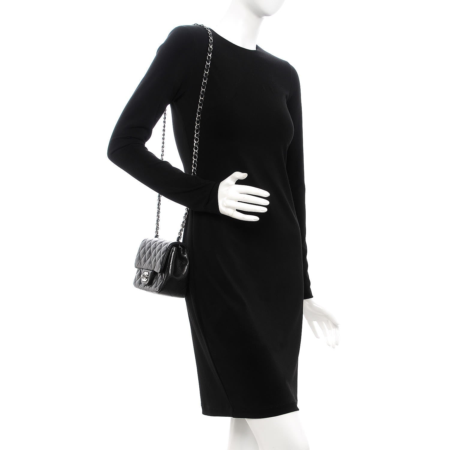 Chanel Lambskin Quilted Mini Square Flap Black 2 of 8