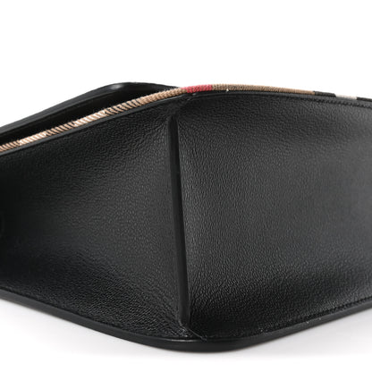 Burberry Derby Calfskin House Check Mackford Crossbody Bag Black 9 of 10