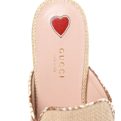 Gucci Straw Elaphe Womens Princetown Slippers 39 Natural Cream Brown 6 of 9