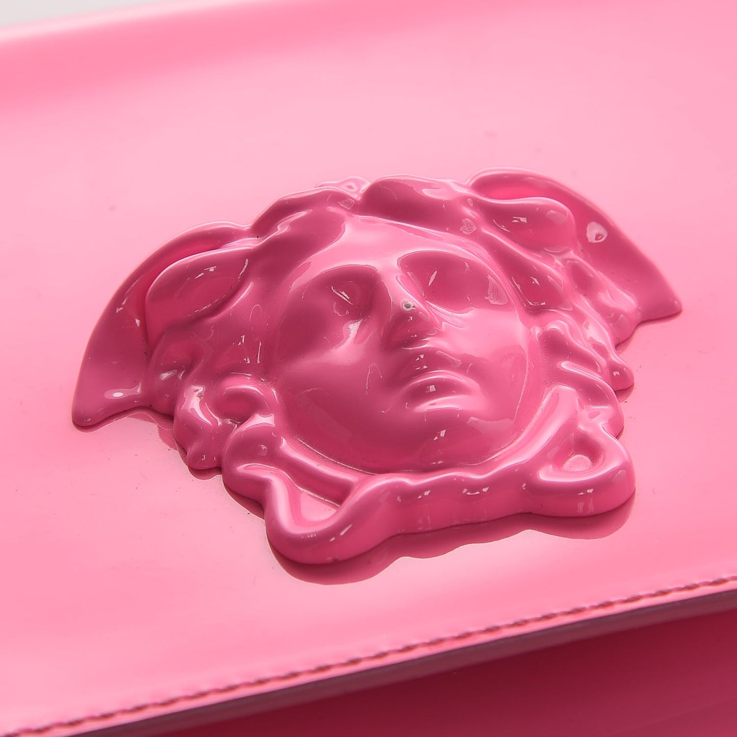 Patent Palazzo Medusa Chain Evening Bag Pink