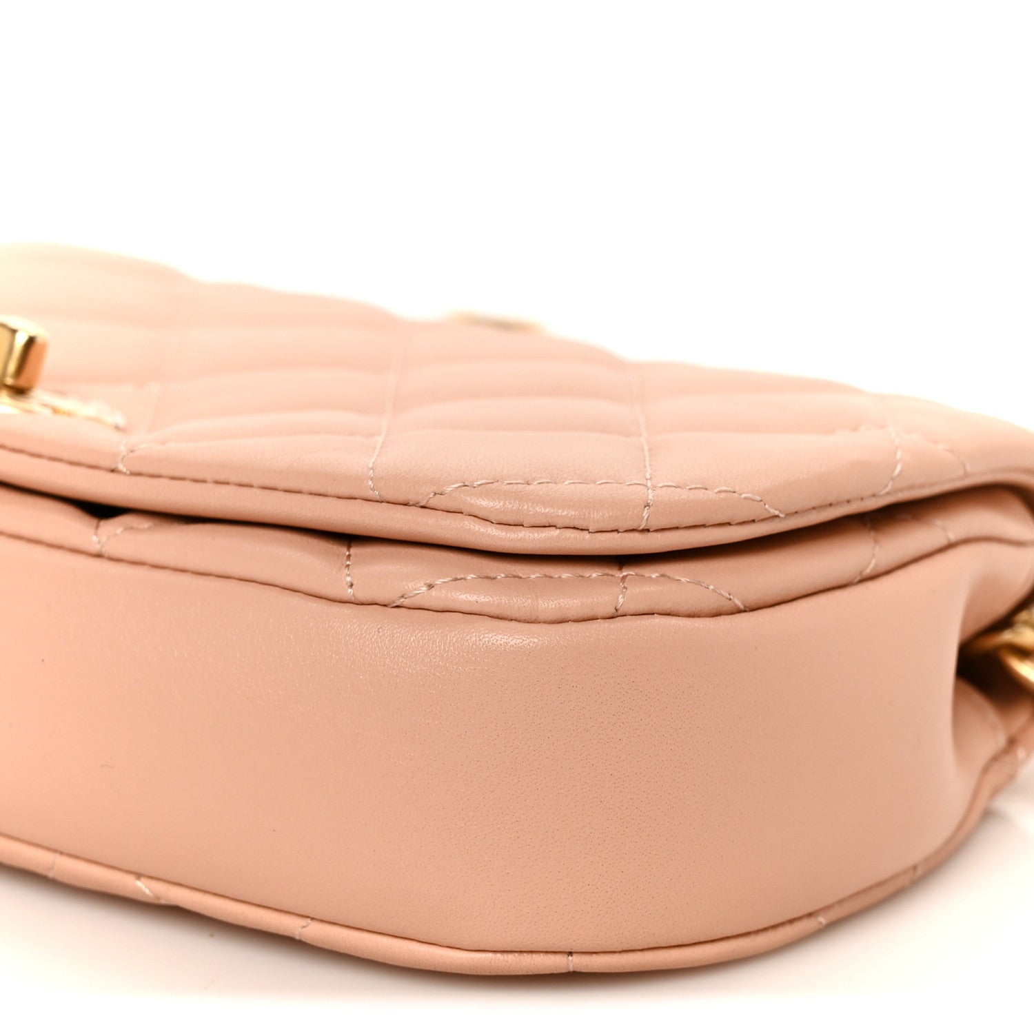 Chanel Calfskin Quilted Coco Mail Clutch With Chain Light Pink 10 of 11