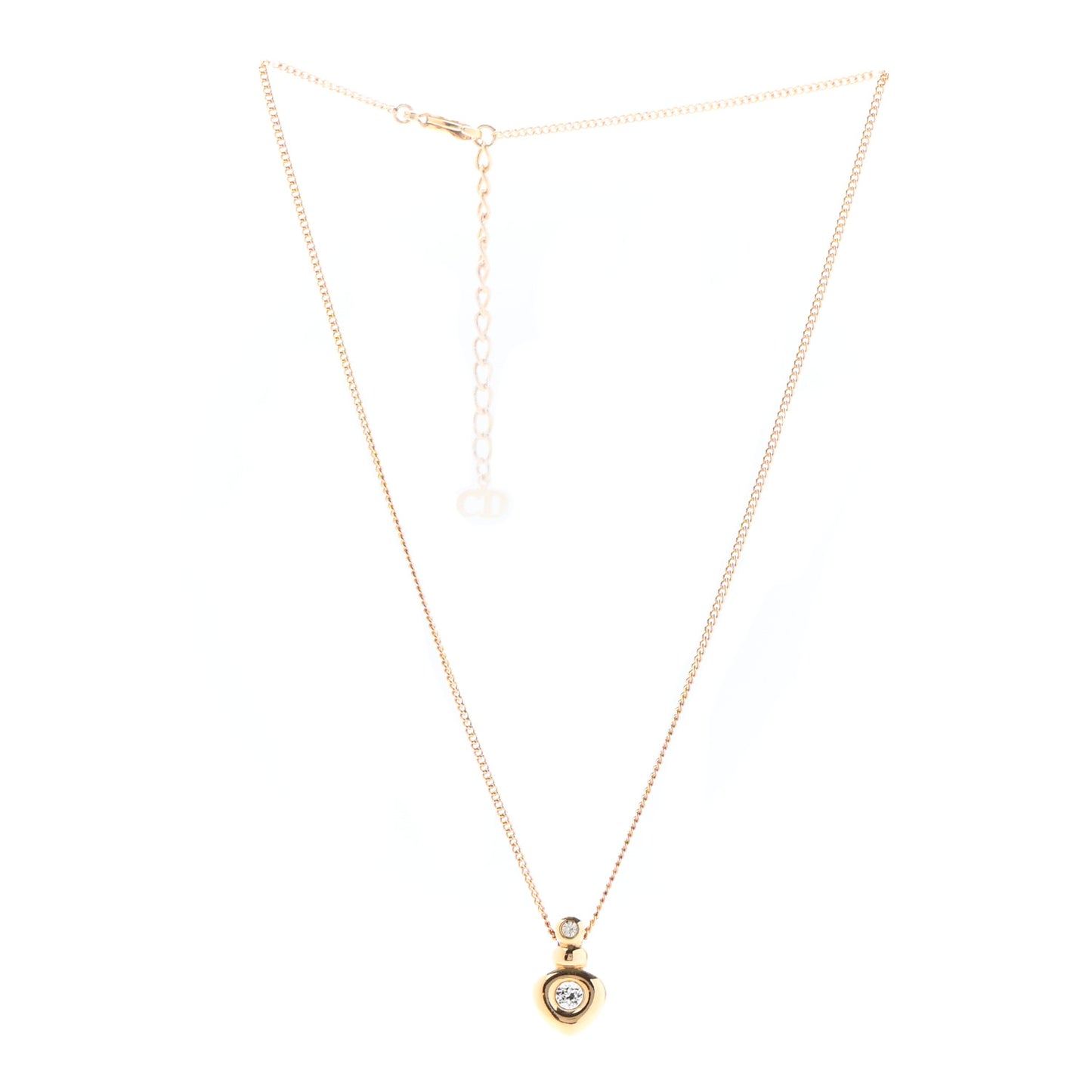 Crystal Heart Pendant Necklace Gold