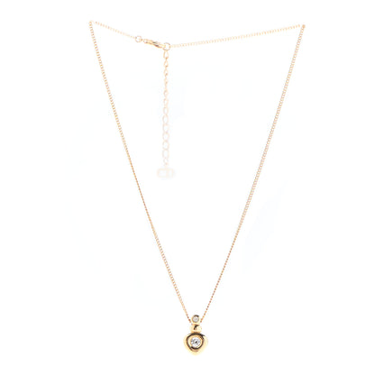 Christian Dior Crystal Heart Pendant Necklace Gold 3 of 5