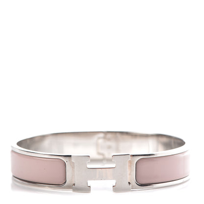 Hermes Enamel Narrow Clic Clac H Bracelet PM Rose Poudre 1 of 4