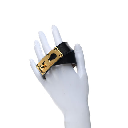 Fendi Nappa Goldmine Double Wrap Cuff Bracelet Gold Black 2 of 5