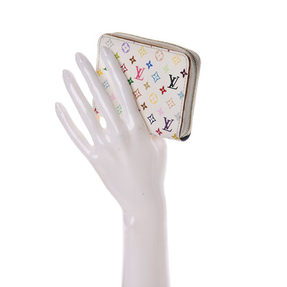 Louis Vuitton Monogram Multicolor Zippy Coin Purse Wallet White Raisin 3 of 11