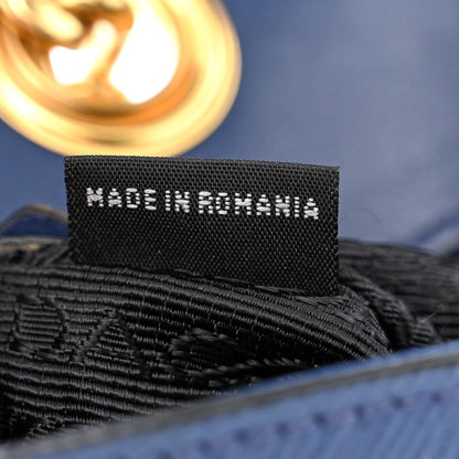 Prada Saffiano Lux Chain Shoulder Bag Bluette 7 of 11