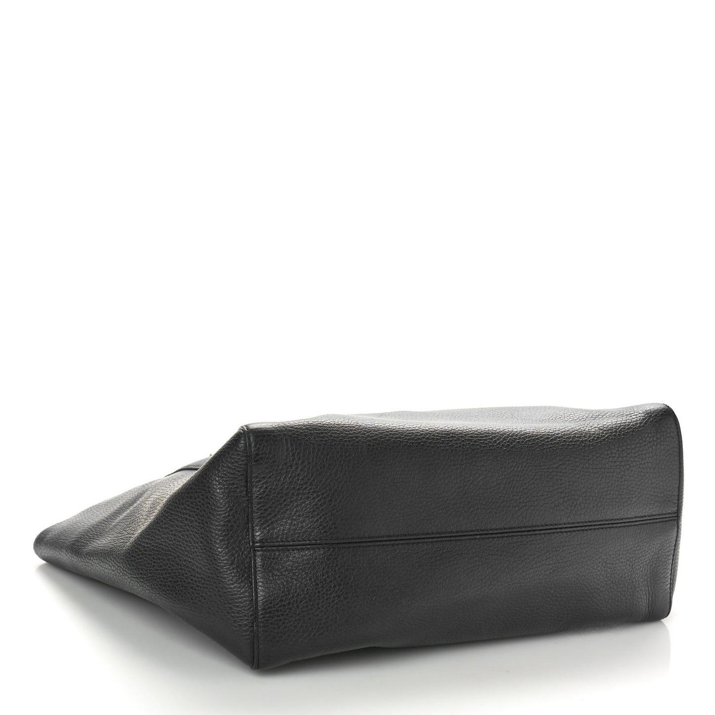 Pebbled Calfskin Medium Swing Tote Black