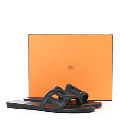 Hermes Rubber Aloha Sandals 40 Black 10 of 10