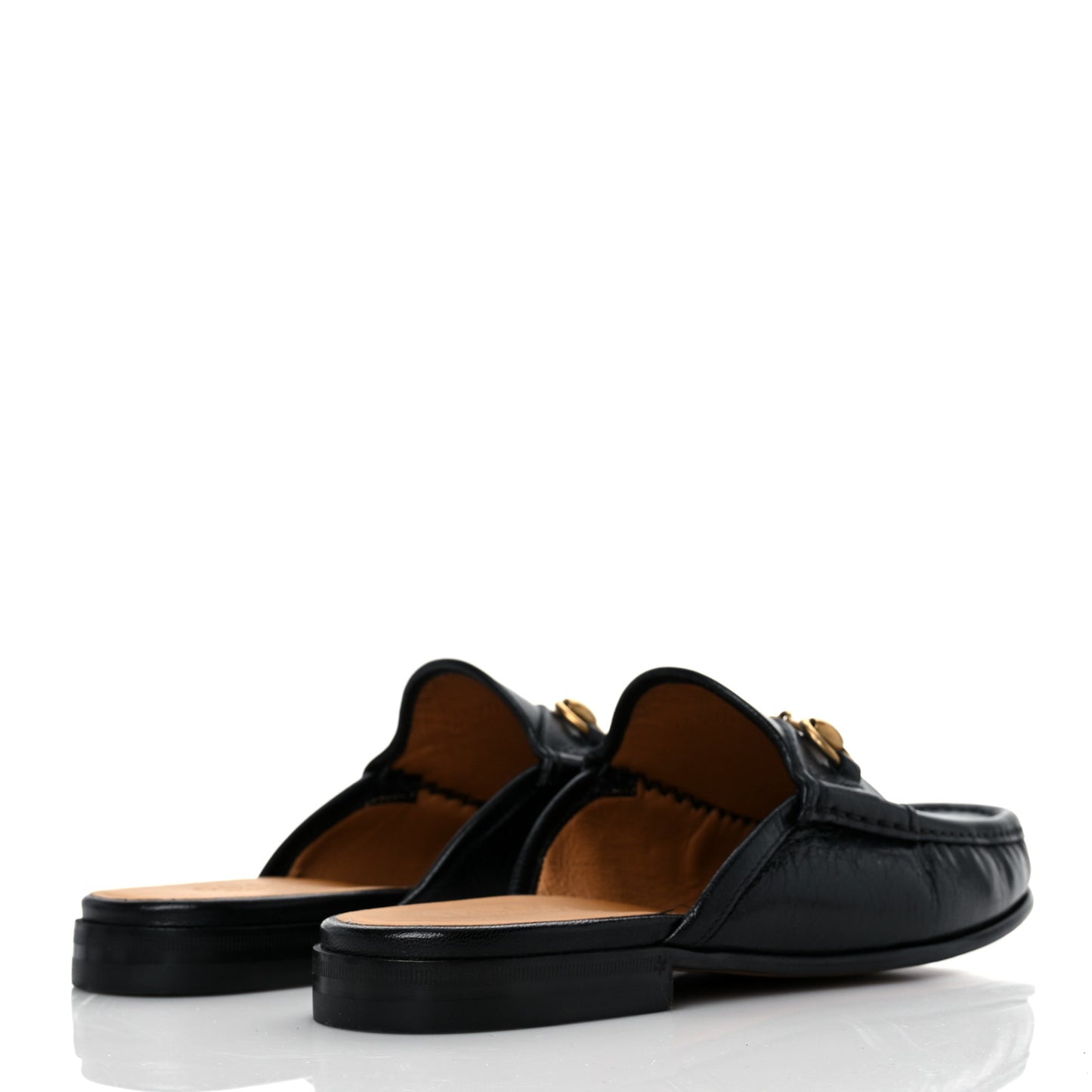 Goatskin Mens Horsebit Slippers 7 Black