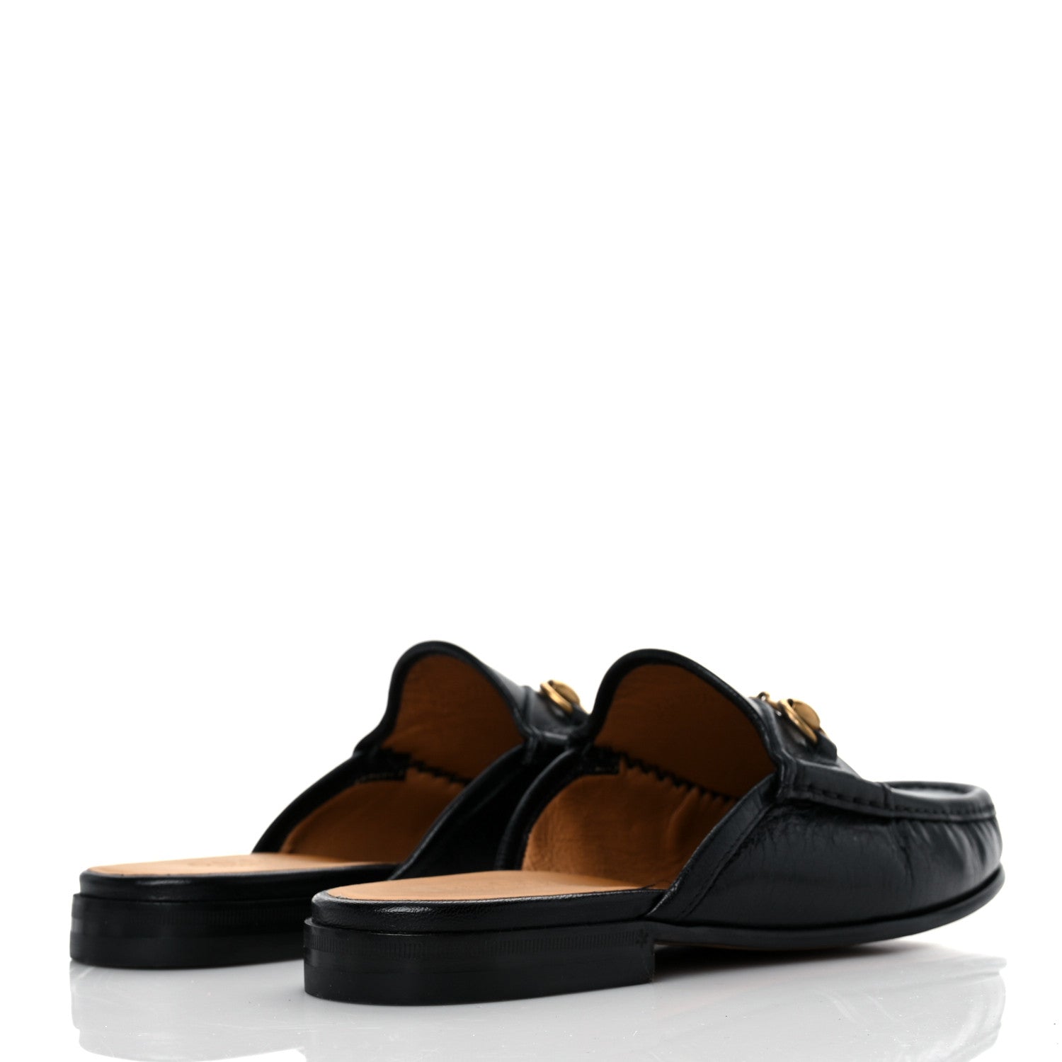 Gucci Goatskin Mens Horsebit Slippers 7 Black 4 of 9