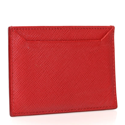 Prada Saffiano Triangle Card Holder Fuoco 3 of 7