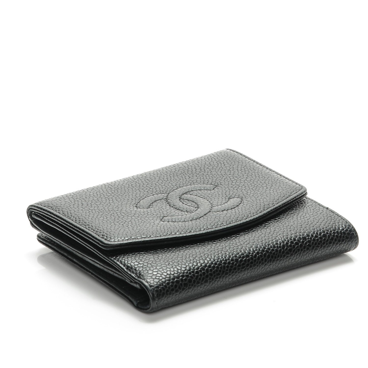 Chanel Caviar Timeless CC Compact French Wallet Black 4 of 10